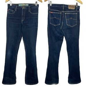 Y2K Mudd Jeans High Waisted Boot Cut Flare Dark Wash 7